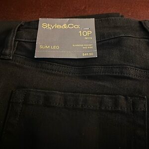 Ladies black slim leg jeans